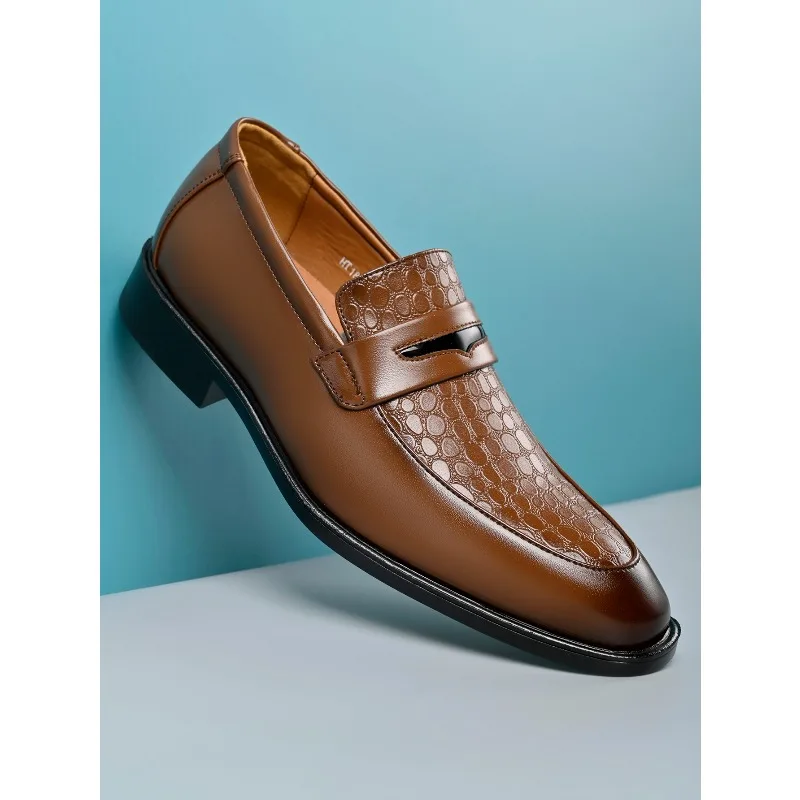 

Новые весенние мужские лоферы больших размеров с тиснением, дышащие, подходят для делового и повседневного стиля (38-48)