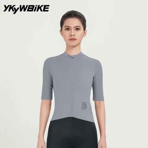 Imagen 2 del producto Maillot de Ciclismo para Mujer YKYWBIKE, Camiseta de Manga Corta para Verano, Ligera y Transpirable, para Bicicleta de Carretera, Protección Solar FPS 50+