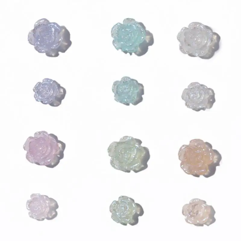 อุปกรณ์ตกแต่งเล็บที่หรูหราสวยงามอุปกรณ์เสริมเล็บที่สวยงาม dekorasi Mawar ทันสมัยที่น่าสนใจอุปกรณ์เสริมเล็บผสมที่ไม่ซ้ำกัน