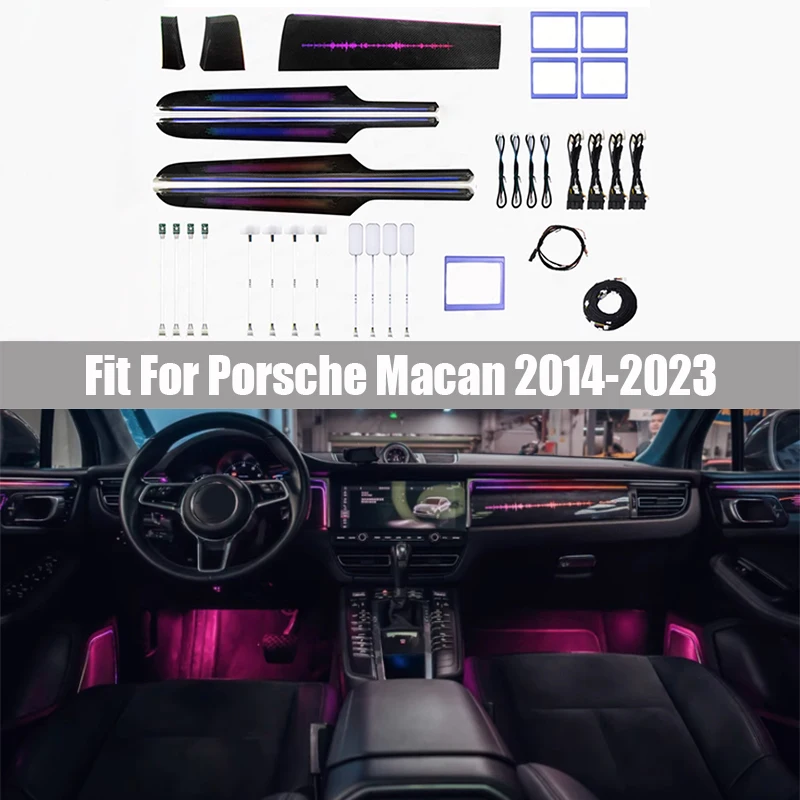 

Fit for Porsche Macan 2014-2023 Atmosphere Lamp Dynamic Carbon Fiber Trim Panel Atmosphere Lamp Luminous Horn Cover Modification