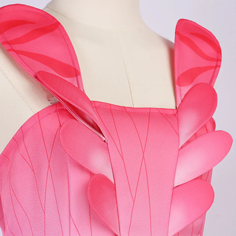 أنثى إيلينا تأثيري زي شخصية كرتونية الجنية الجان إيلينا الوردي البتلة فستان النساء الفتيات الخيال الملابس هالوين بدلة الحفلات