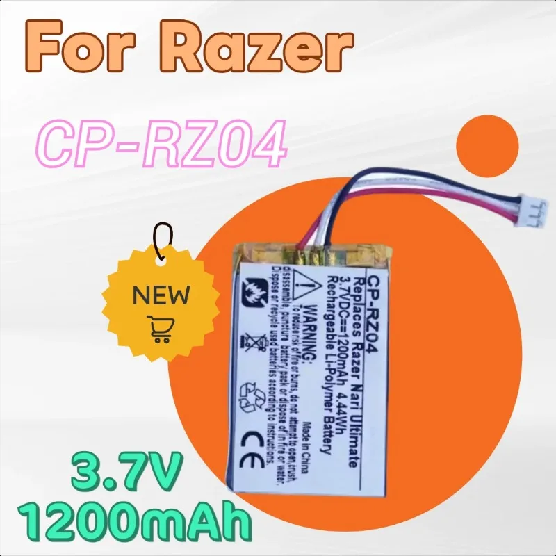 

New CP-RZ04 Replacement Headset Battery 3.7V 1200mAh for Razer Barracuda Pro X BarracudaX RZ04 Wireless Headphones