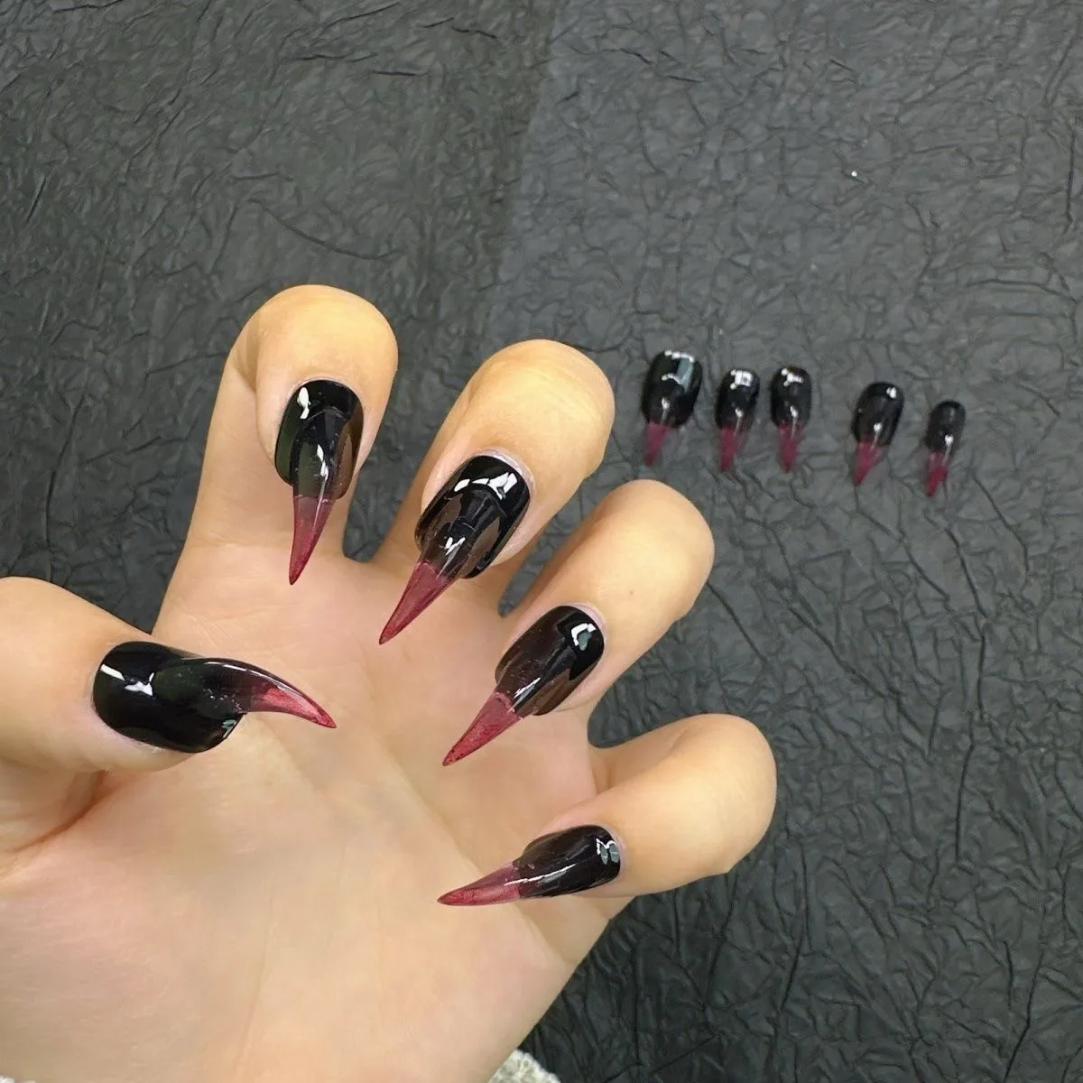 10PCS Handmade Cute Short Cat Claws Press On Nails  Acrylic Custom Dragon Shape Claw False Nail Tips Thick Fake Nail With Glue