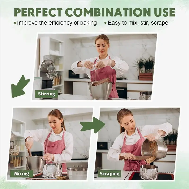 A60F-11 Inch Wooden Sourdough Bread Mixing Stir And 13 Inch Wooden Spatula Paddle Stirring Stick For Mixing Tool