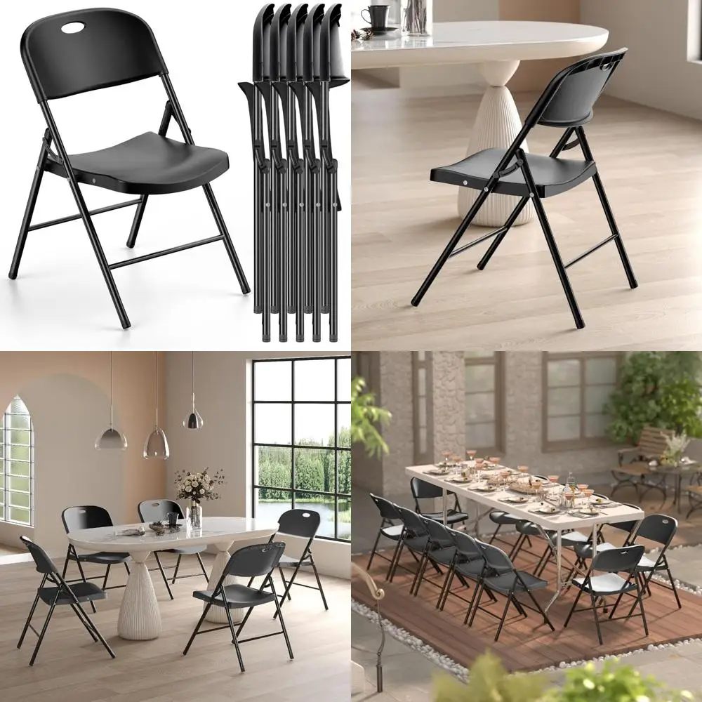 

Heavy Duty Plastic Folding Chairs Reinforced Steel Frame Indoor Outdoor Wedding Party Restaurant Use
