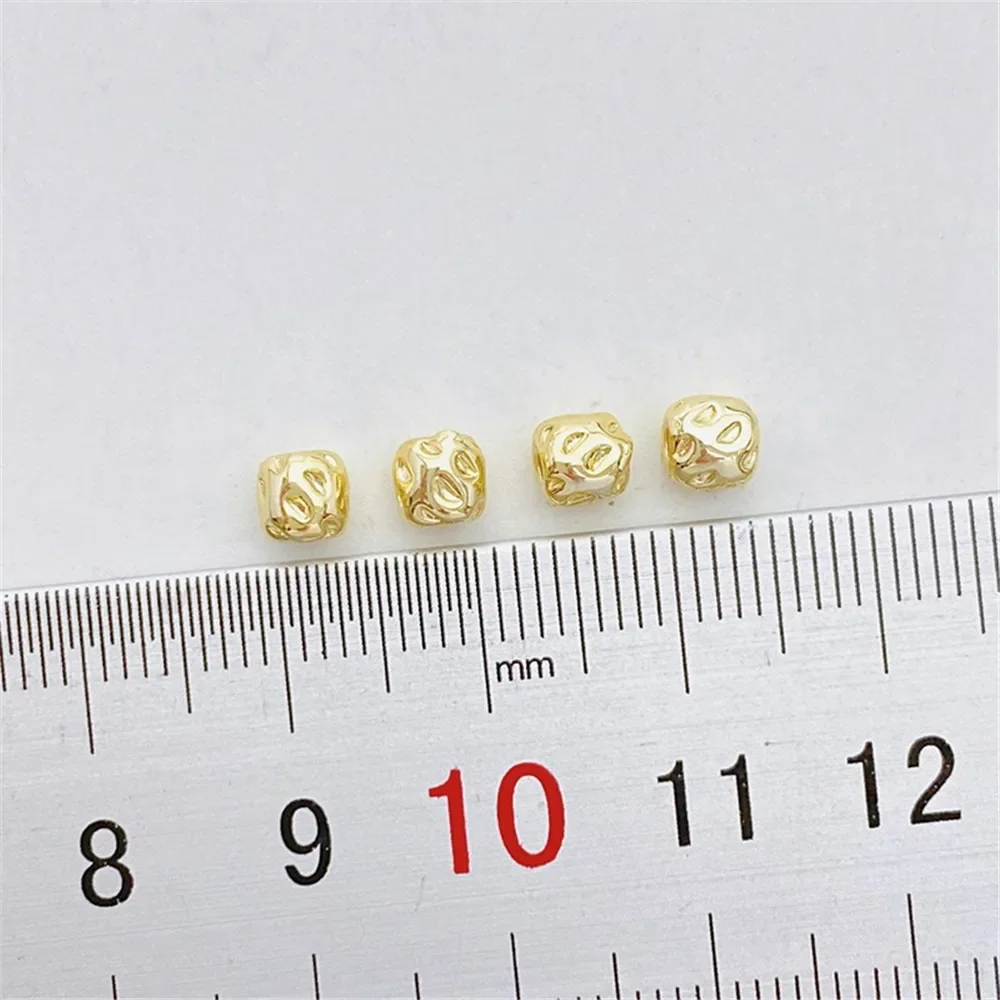 

14K Gold-wrapped Dark Pattern Strawberry Beads Loose Beads Handmade DIY Beaded Bracelets Necklaces Jewelry Material Accessories