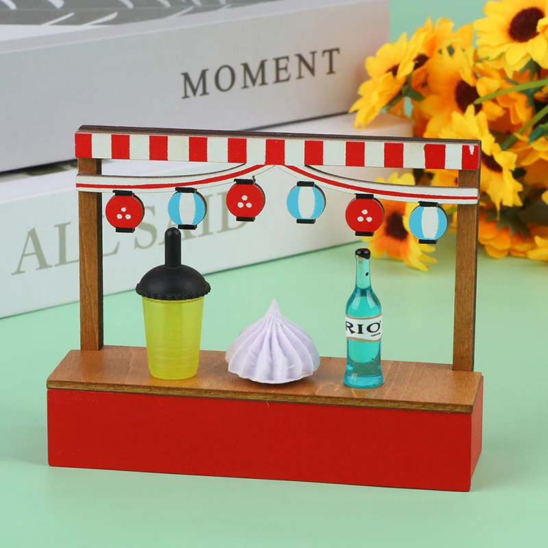 Dollhouse Miniture Simulation Summer ice cream truck Furniture Decoration Accessories Model Pretend Play Toys Gift