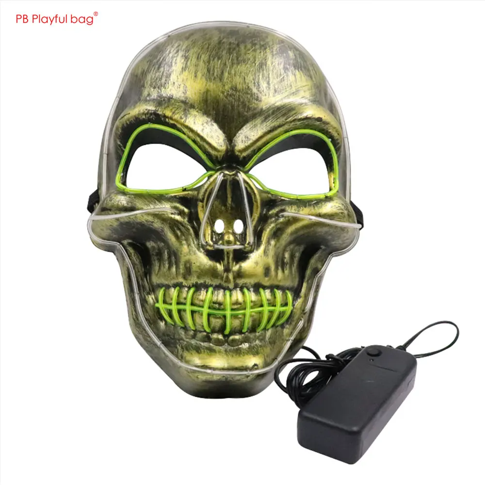 Halloween Party Horror Mask Ghost Head Skull LED Glow Mask Cosplay Props Festival Decoration Toy AC182 view 4