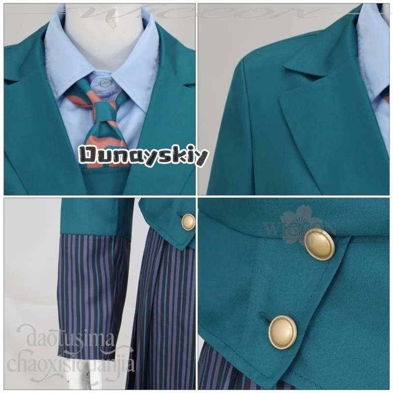 Anime Movie Wicked Cosplay Shiz University School Uniform Fashion Kawaii Cute Magic JK Dress Dark Coat Tie Shirt Halloween Party - view 4