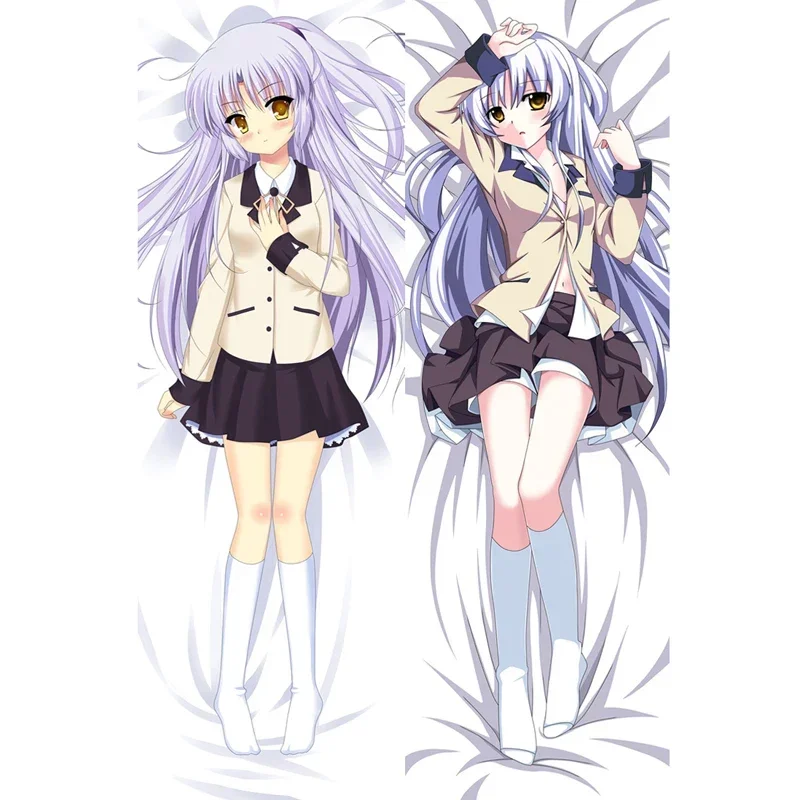 ¡180cm Anime Angel Beats! Funda de almohada Tachibana Kanade Dakimakura, funda de cojín de abrazamiento corporal Waifu, ropa de cama decorativa