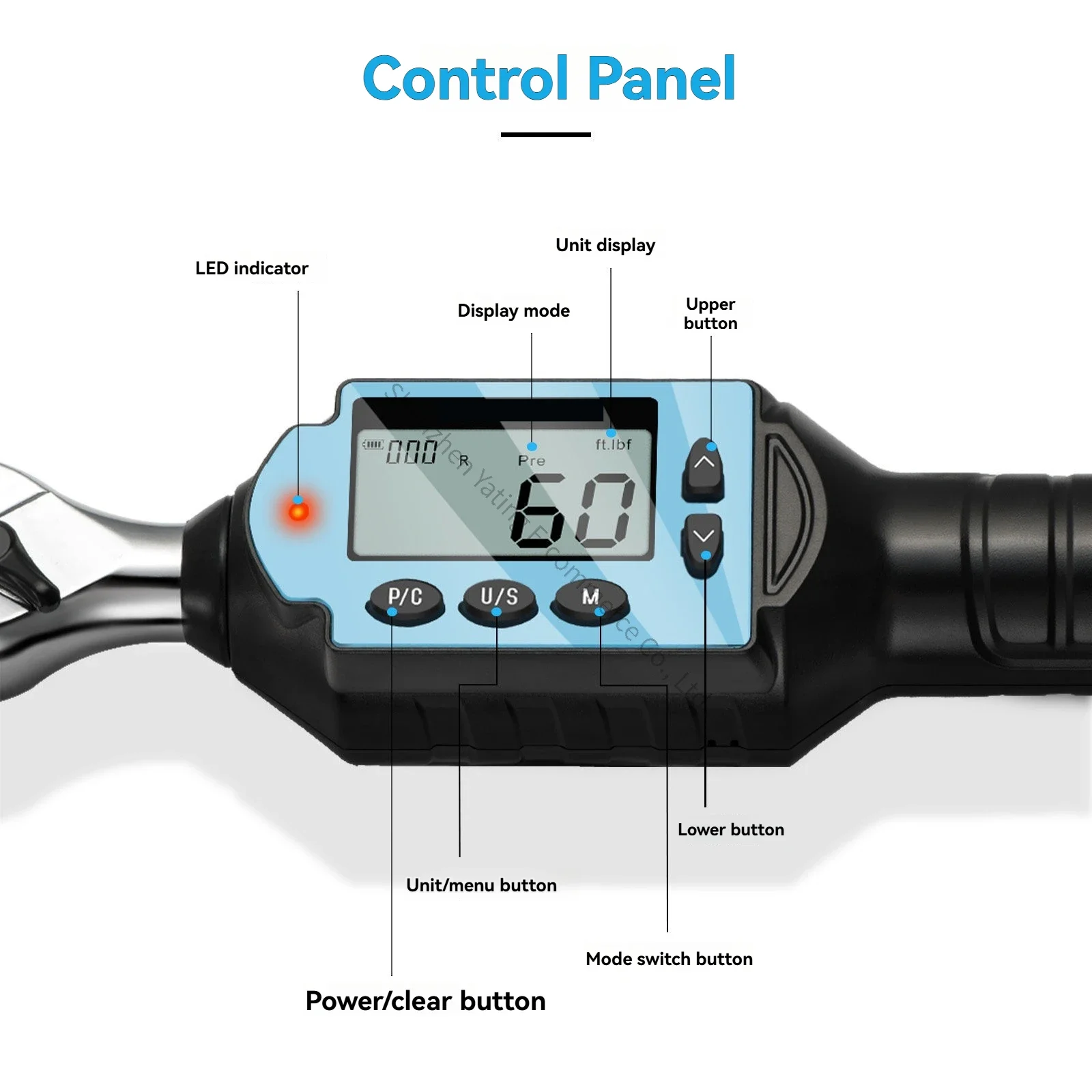 1PC High-precision Torque Adjustable Maintenance, Replaceable Head Internal Hexagon Imported Electronic Wrench