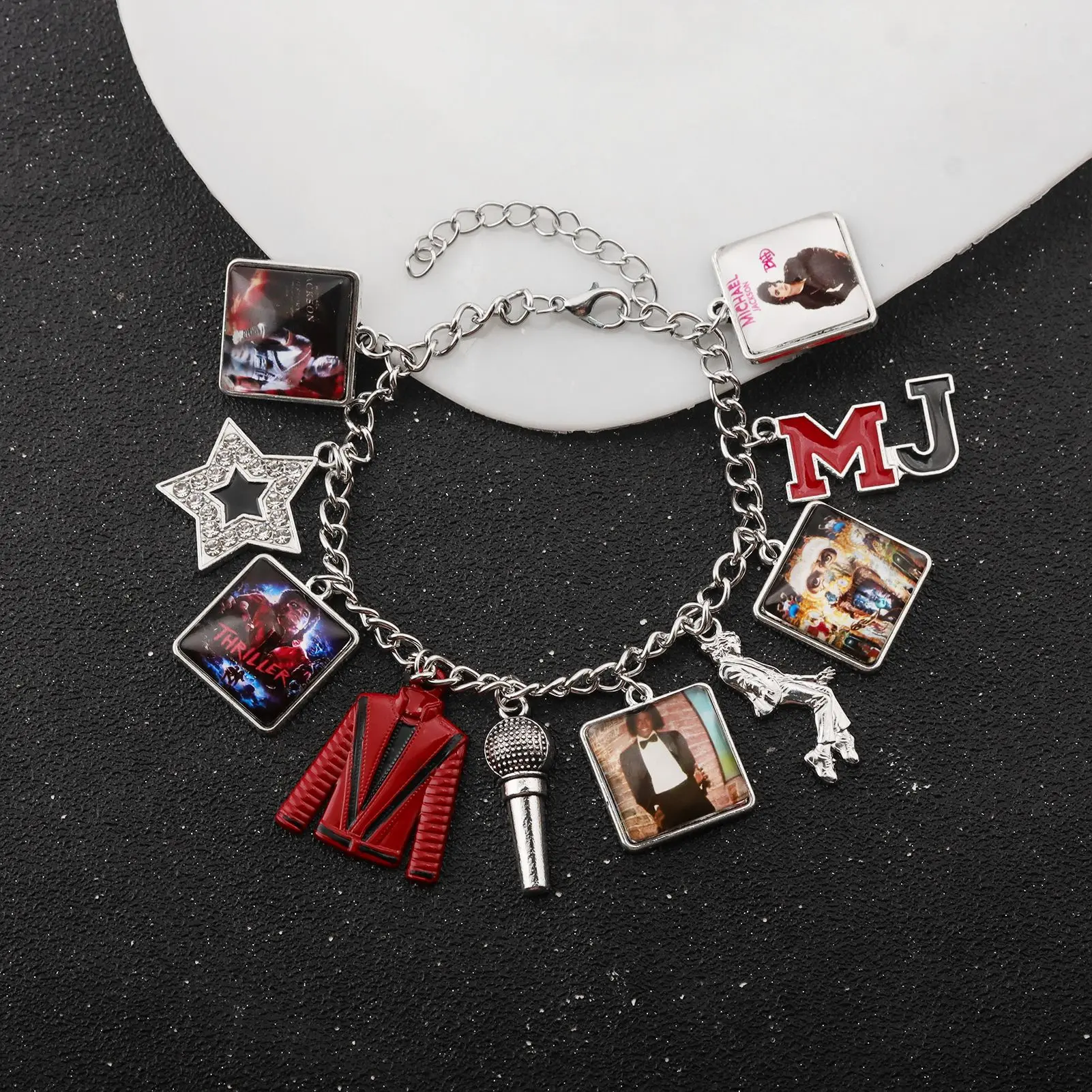 3 styles Artist Singer Michael Jackson Rock Roll Everlasting Classic Bracelet MJ Pendant Hot Charm Punk Jewelry Men Women Gift