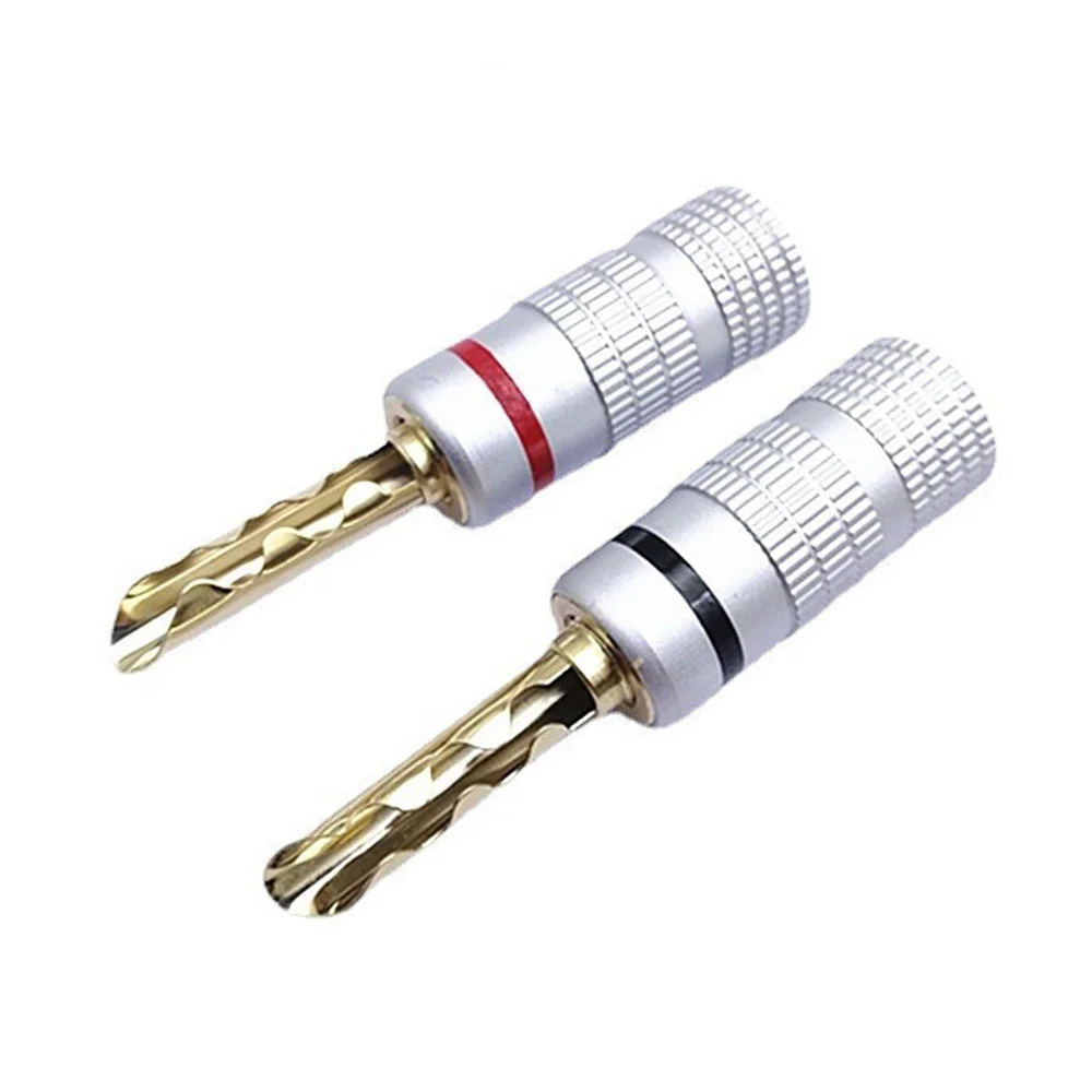 Musical Sound 24 Pieces Set 4mm Hi-Fi Audio Banana Plugs 24K Gold Plated Speaker Amplifier Cable Banana Jack Connectors Plugs