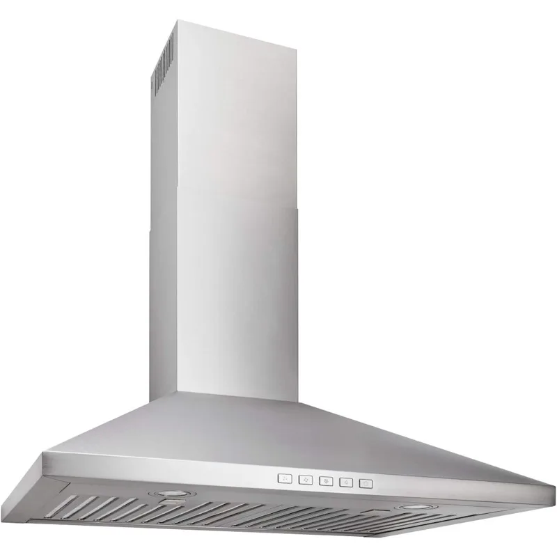 Broan-NuTone BWP2304SS 30-inch Wall-Mount Convertible Chimney-Style Pyramidal Range Hood with 3-Speed Exhaust Fan and Light