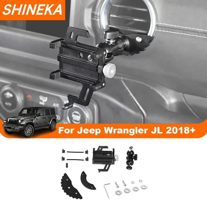 SHINEKA Car Center Console Air Conditioning Outlet Phone Holder For Jeep Wrangler JL Gladiator JT 2018 Up Interior Accessories