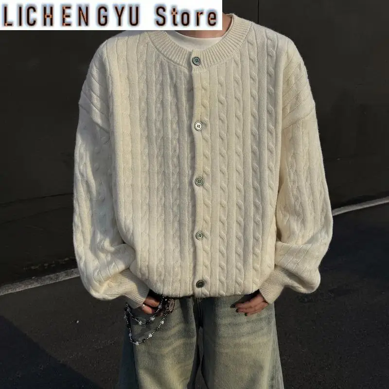

New Old Money Style Knitted Sweater, Men's Laid-back Style Sweater Jacket, Casual Button Cardigan Sweater Jacket, High Quality