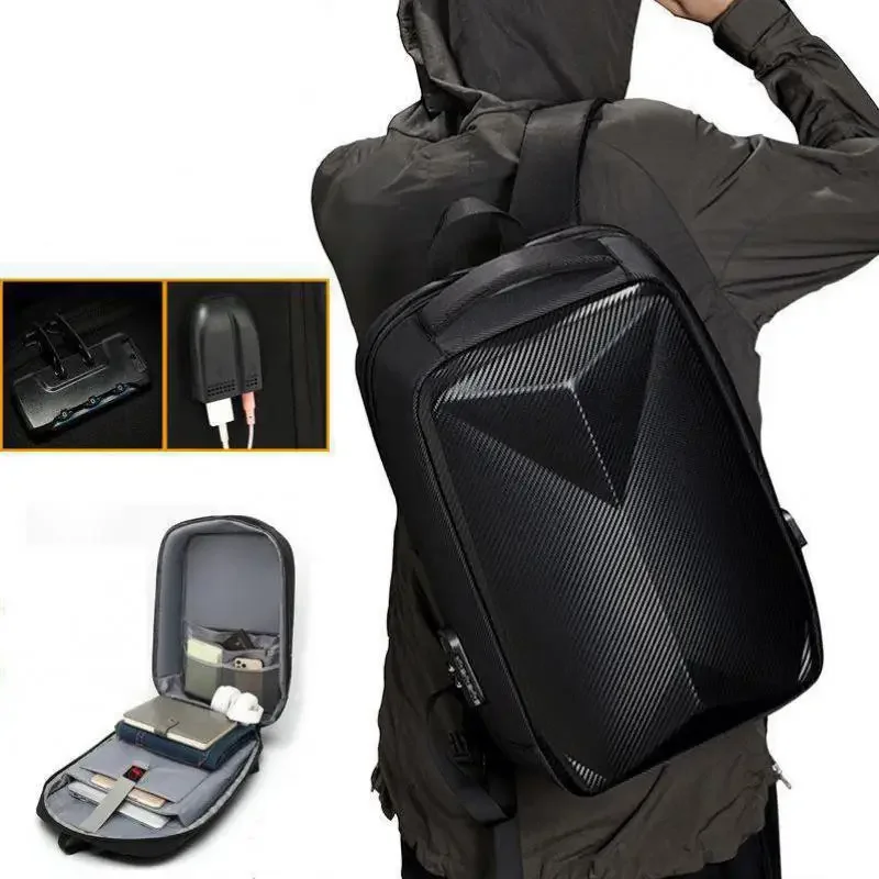 New Multi-functional Anti-theft Backpack Men's Casual Waterproof Large Capacity Travel Bag Usb Hard Shell Student Computer Bag