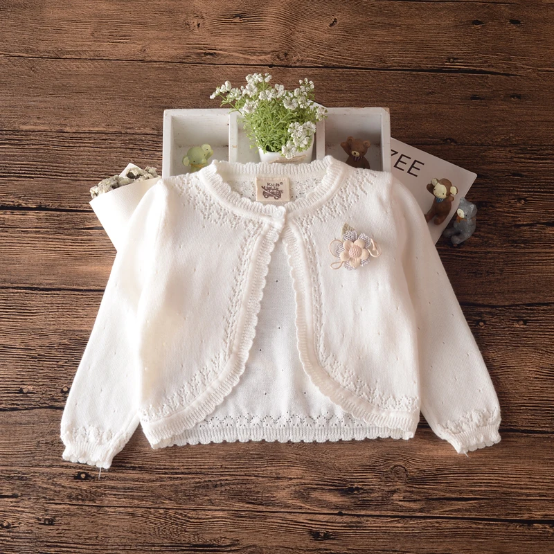 Cotton Girls Cardigan Sweater Kids Jacket Cute Outdoor Sweet Shool Cardigan 1 2 3 4 5 6 7 8 Years Old Children Clothes 205039