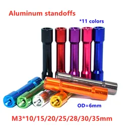 10 Chiếc Nhôm Standoffs Bông M3 * 10/15/20/25/28/30/35mm Màu Sắc Rực Rỡ Hợp Kim Nhôm Tròn Standoff Miếng Đệm Cột Cho RC Mô Hình Phần