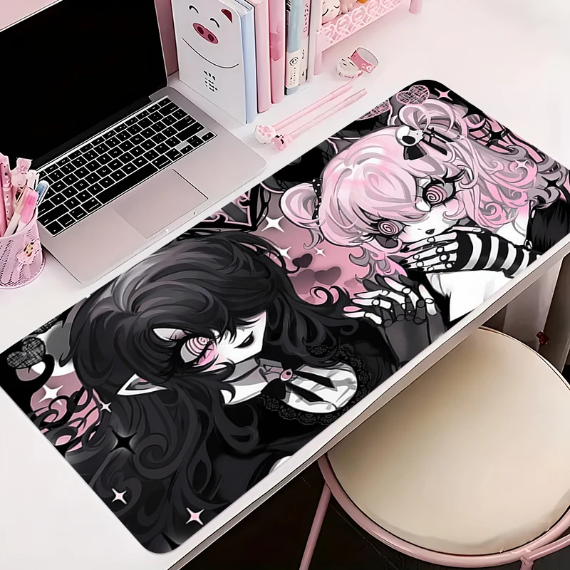 

Mouse Pad Anti-slip Anime Desk Mat Gaming PC Accessories Tablet Pad Large Mousepad Extended Pink Illustration Girl Keyboard Mat