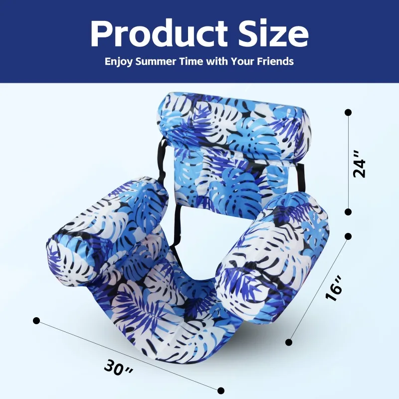 2Pcs New 3 Tube Inflatable Seat Pool Hammock Foldable Backrest Float Mattress Maple Leaf Floating Row Fabric Cover Swim Ring