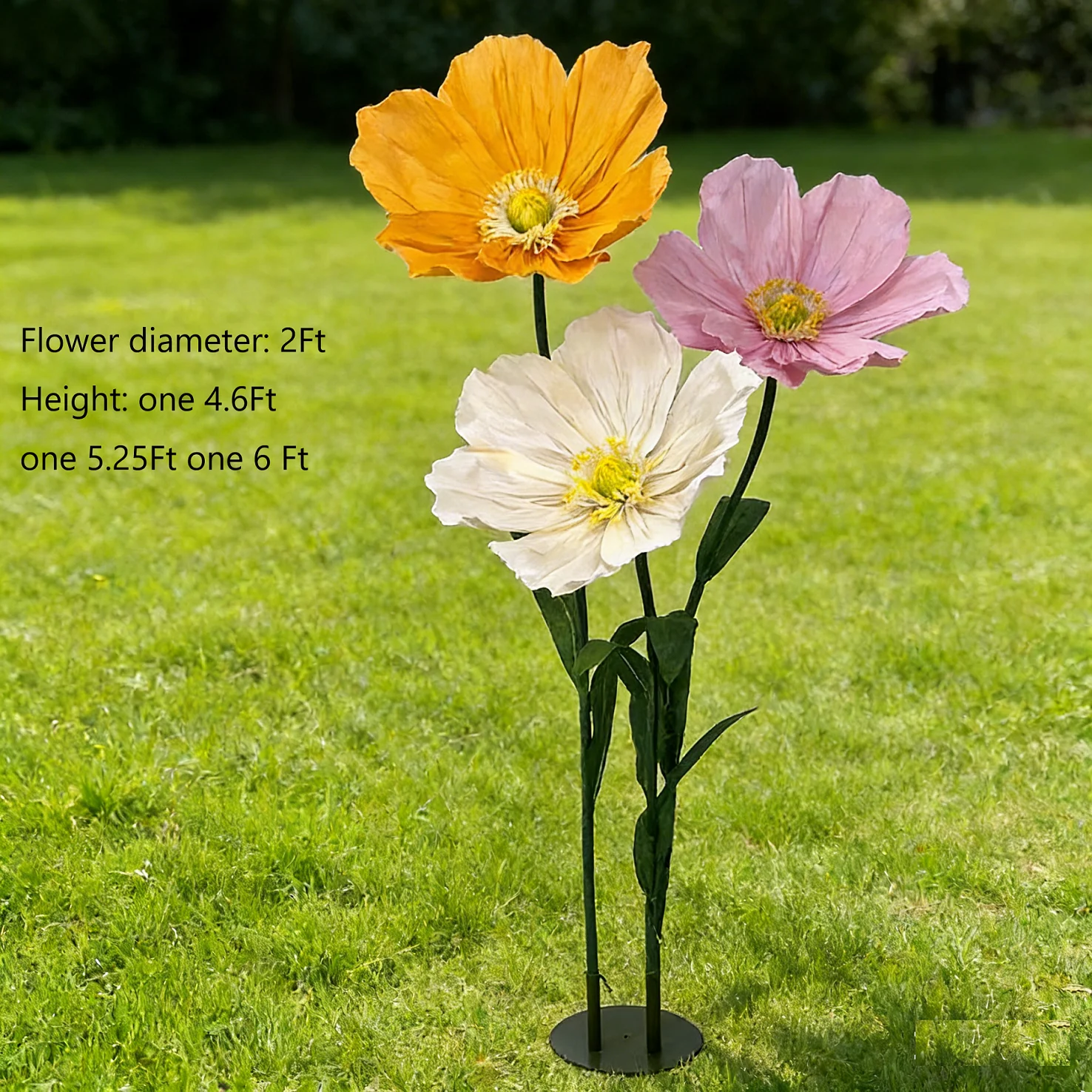 Bonsai Garden Shop - Grandes fleurs artificielles de pavot en