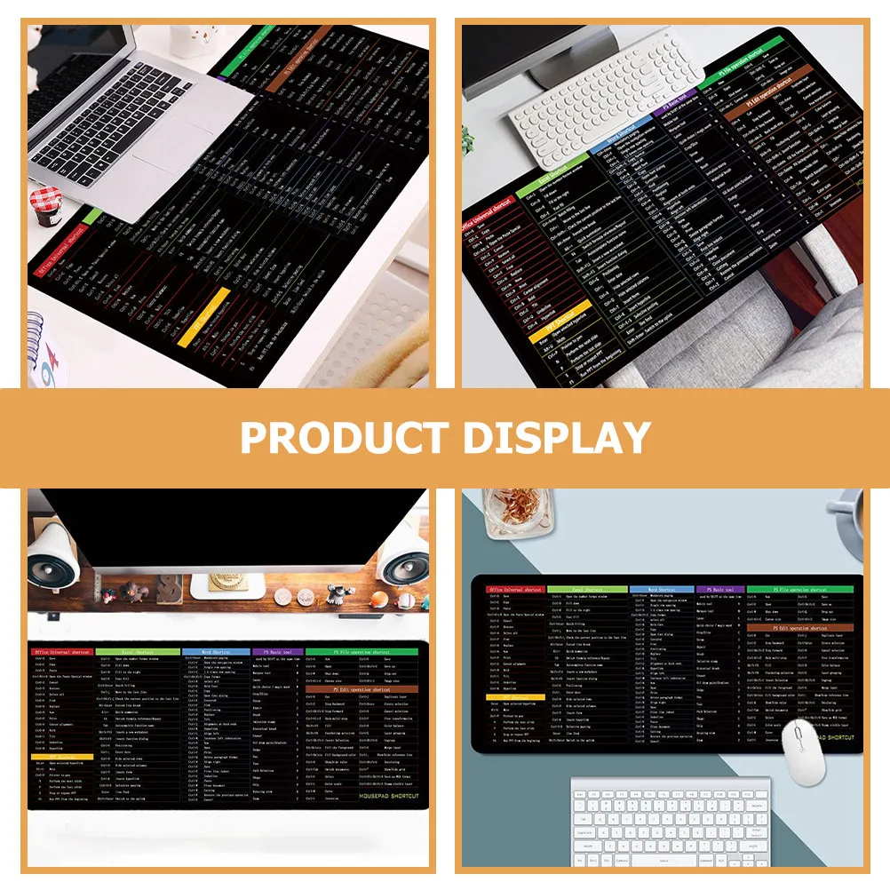 Big Mouse Pad for Desk English Gaming Pad Rubber Cloth Material Non Slip Bottom Large Size Desktop Mat