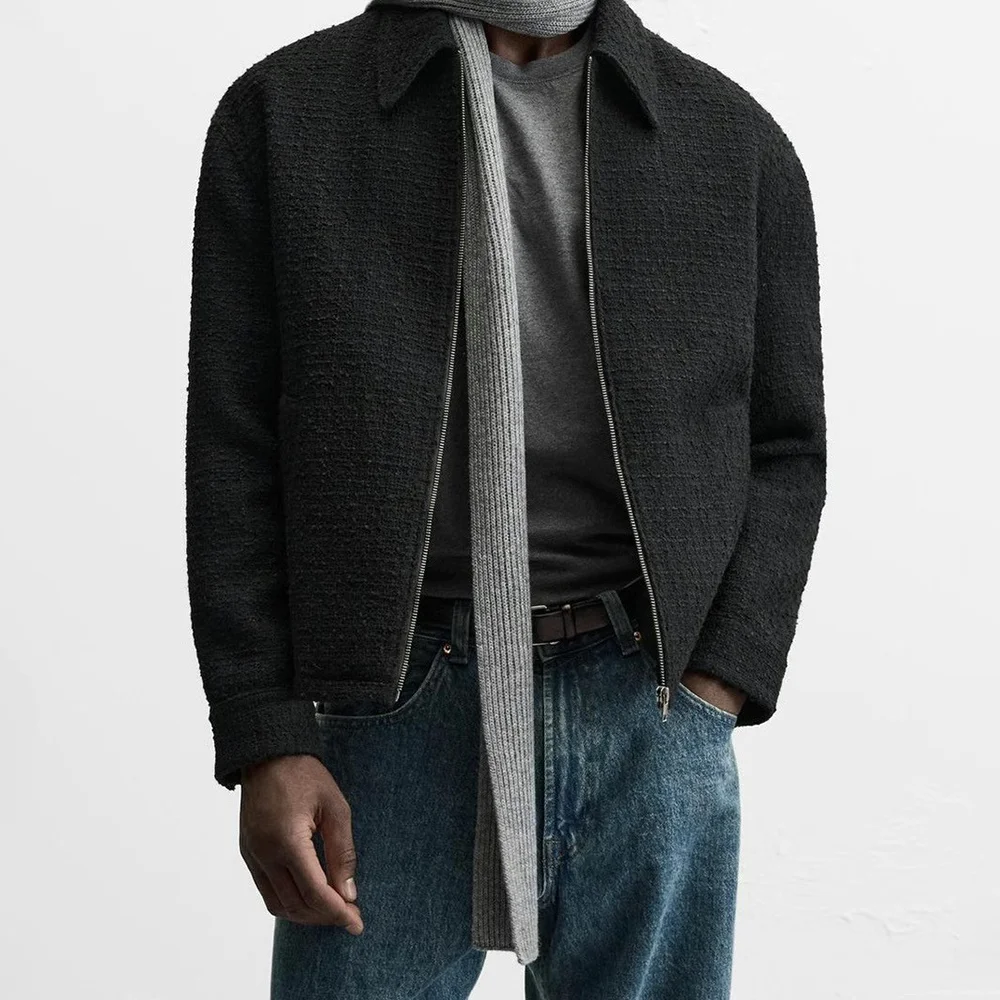 Mens Checked Color Block Casual Jacket Autumn Streetwear Fashion Youth Outdoor Versatile City Boy Statement Avant Garde Top 2026