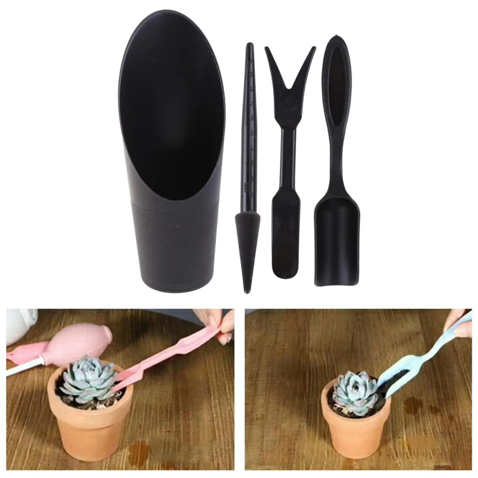 

Mini Garden Tool Set Plastic Succulent Soil Scoop Bonsai Potting Kit for Garden Planting and Weeding