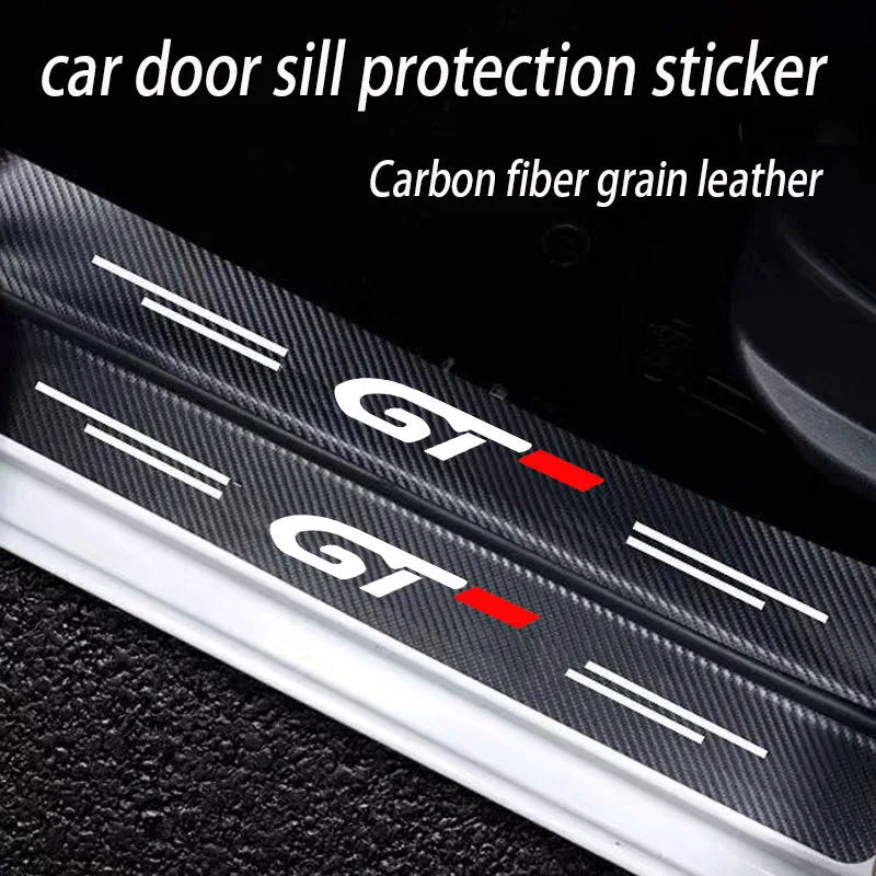 Car Door Sill Stickers Accessories For Peugeot GT GTline 3008 308 T9 208 508 2008 Rifter 5008 207 206 408 108 4008 Accessories