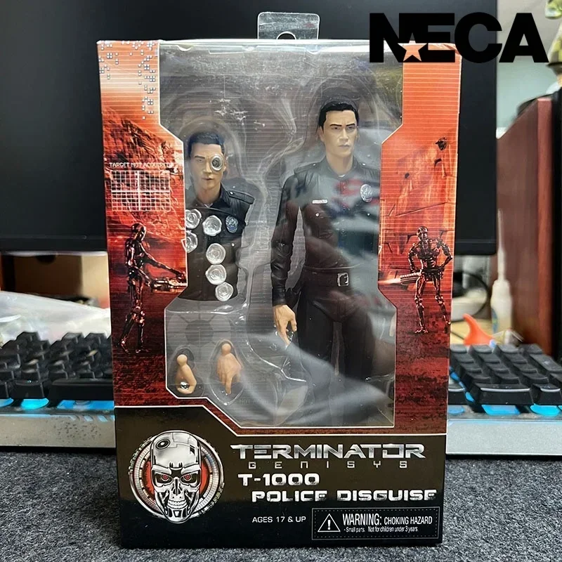 Authentic Initial Version Neca Movie Terminator: Genesis T1000 Mounted Police Edition Lee Byung Hun 7-inch Action Figure Toy