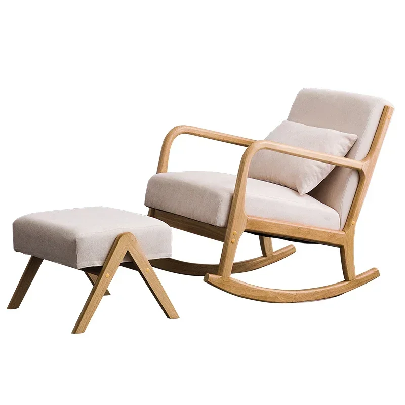 2021 New Model Stylish Wood Adult Rocking Chair Reliner Outdoor