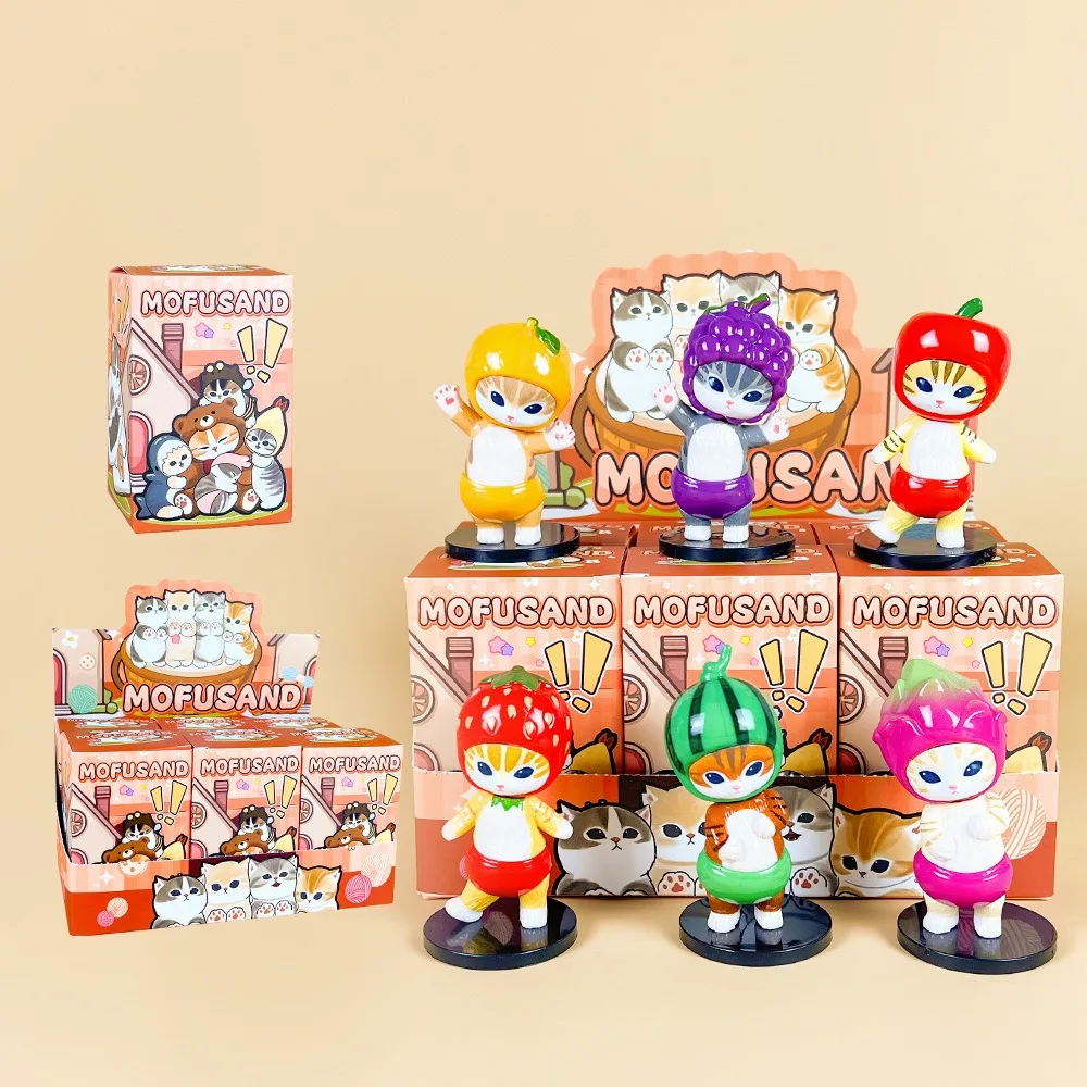 

Mofusand Акула Cat слепая коробка фруктовые животные милые мини-фигурки аниме украшения куклы фанаты детская модель игрушки подарки на Рождество и день рождения