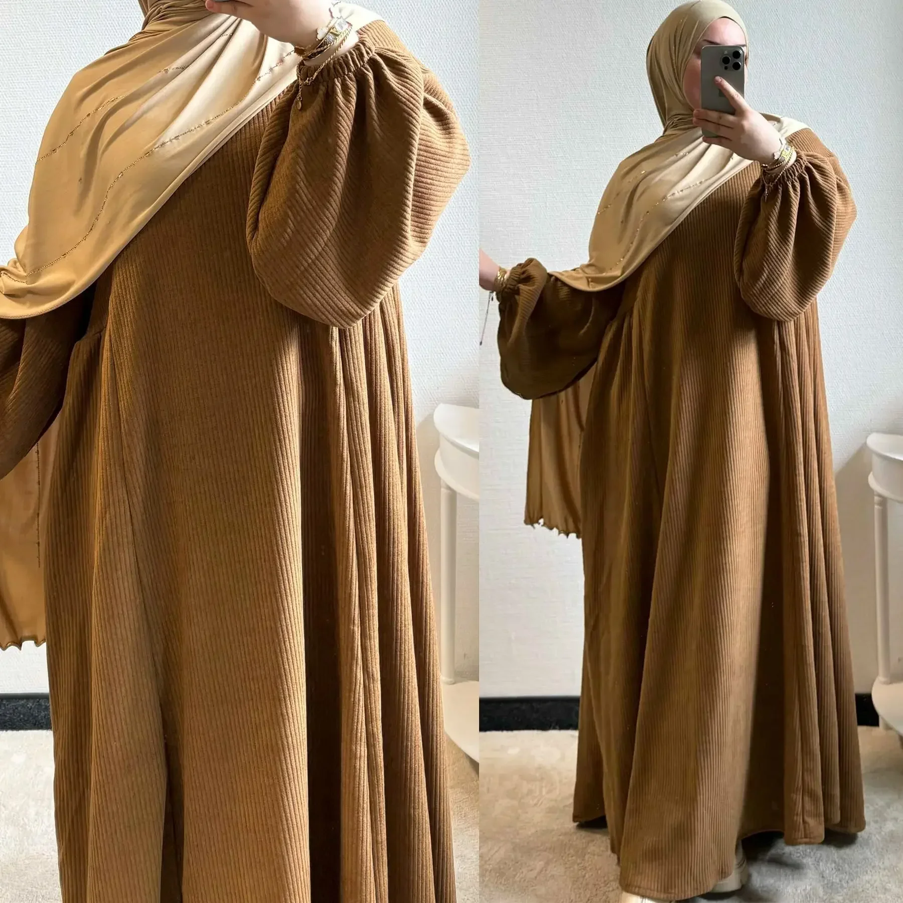 Eid Djellaba Ramadan Muslim Women Modest Dress Turkey Kaftan Dubai Abaya Arabic Robe Islam Clothing Morocco Caftan Jalabiya Gown