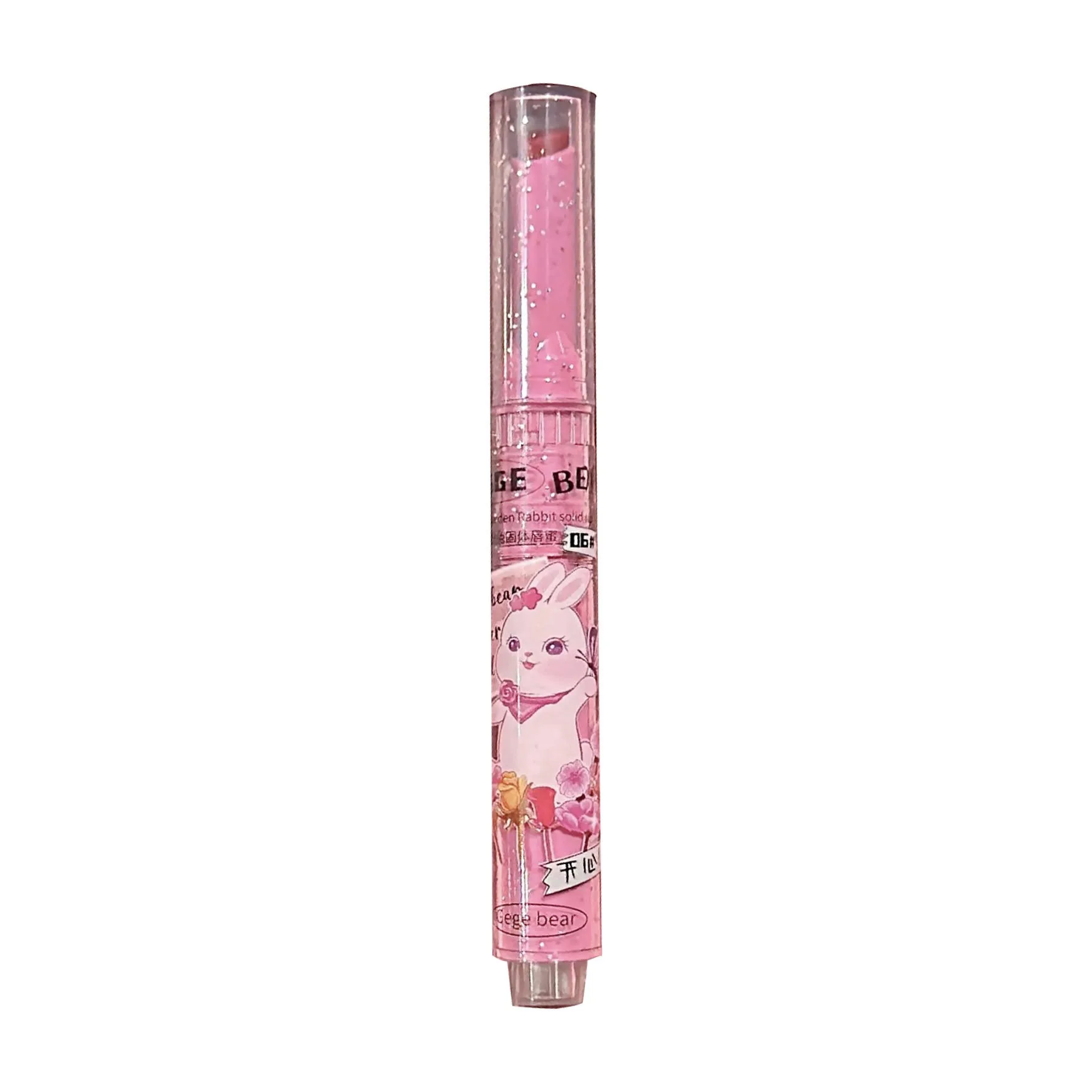 Solid Lip Gloss Gege Bear Garden Pink Rabbit Moisturizing Watery Longlasting Hydrating Colored Lip Balm Tender Lipstick 3Pcs/Set