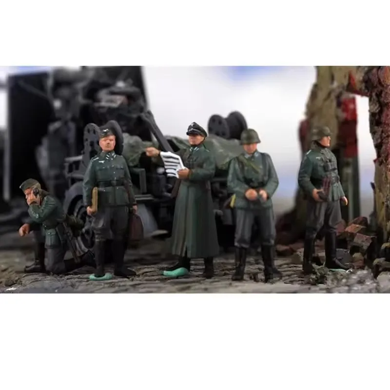 1:72 Scale Model Resin German Officer Communication Command Group 5 Soldiers Action Figure Toys Scene Accessory Display Dolls