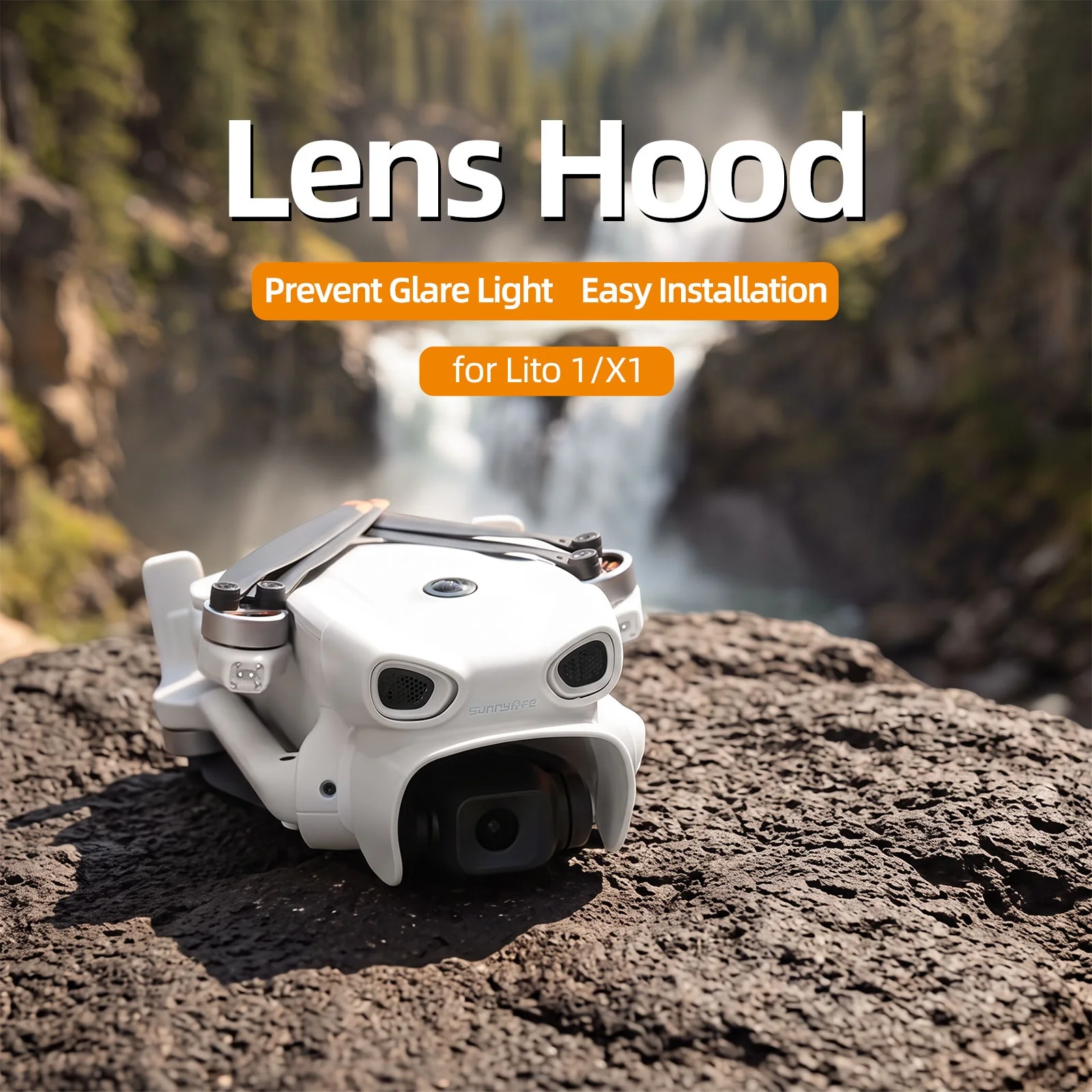 Lens Hood for DJI Lito 1/X1 Drone Camera, Anti-Glare Lens Shade, Reduce Lens Flare, Light Blocking Protective Cover
