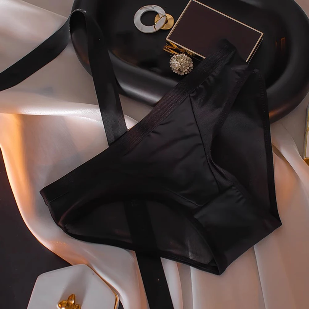 

Caramel Sexy Ice Silk Briefs Ice Silk Briefs Solid Color Briefs Comfortable Fit Daily Home Wear Moderate Elasticity