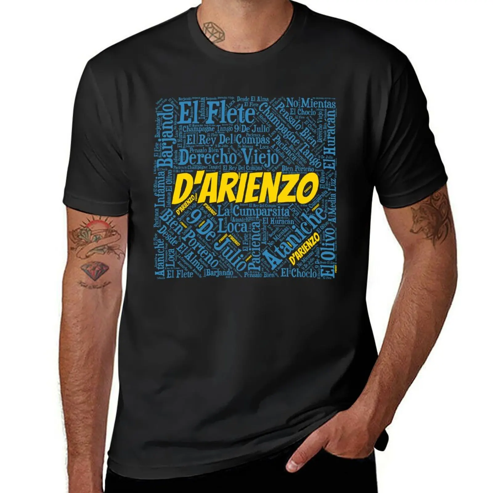 

Argentine Tango D'Arienzo Word Font Art T-Shirt aesthetic clothes kawaii clothes cute clothes Men's t-shirts