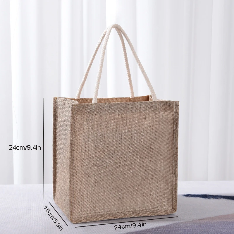

Men's tote bag for daily outing large capacity linen-style handbag with zipper student lunch bag and work commuter bag