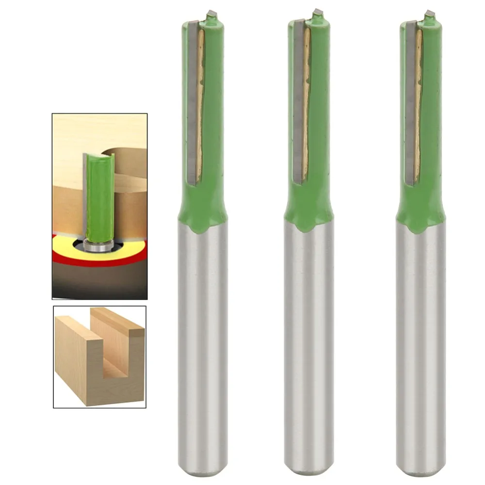 3pcs Flush Trim Router Bit Woodworking Milling Cutter Double Edged Router Bit For Woodworking