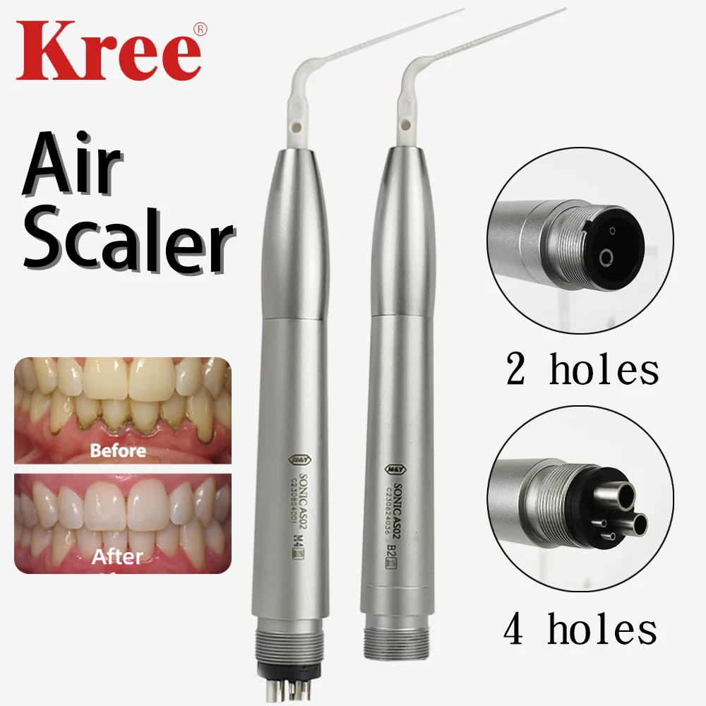 

Ультразвуковой пневматический скалер для стоматологии Sonic 2/4 отверстия с 5 пластиковыми насадками для чистки зубов