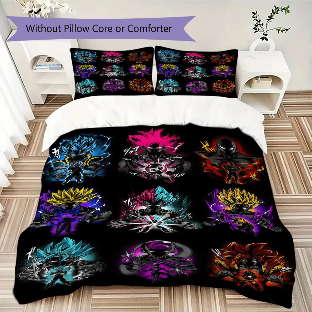 Dragon Ball Z 3pcs Bedding Set, Digital Printed Duvet Cover, No Insert, Kids Gift, Large Size -HYQ12
