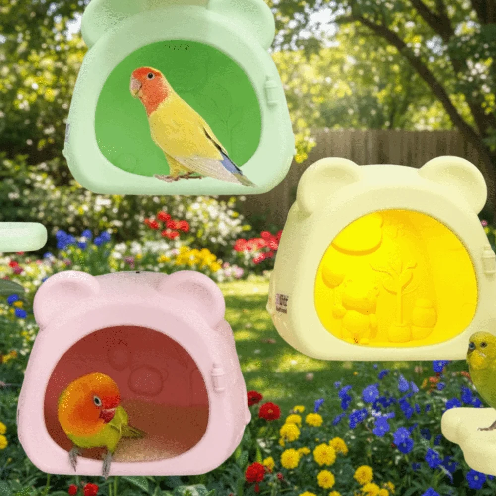 

Warm Light Bird Breeding Nest Bear Shape Bite Resistant Ambient Light Birdcage Hanging Multi-Purpose Squirrel Bed Balcony