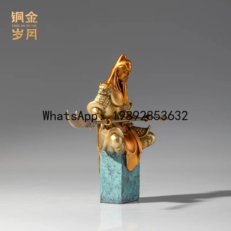 V5.11  Guan Gong Brass Statue Ornament Guan Gong Martial God Bronze Buddha Statue Guan Erye Bronze Buddha Statue