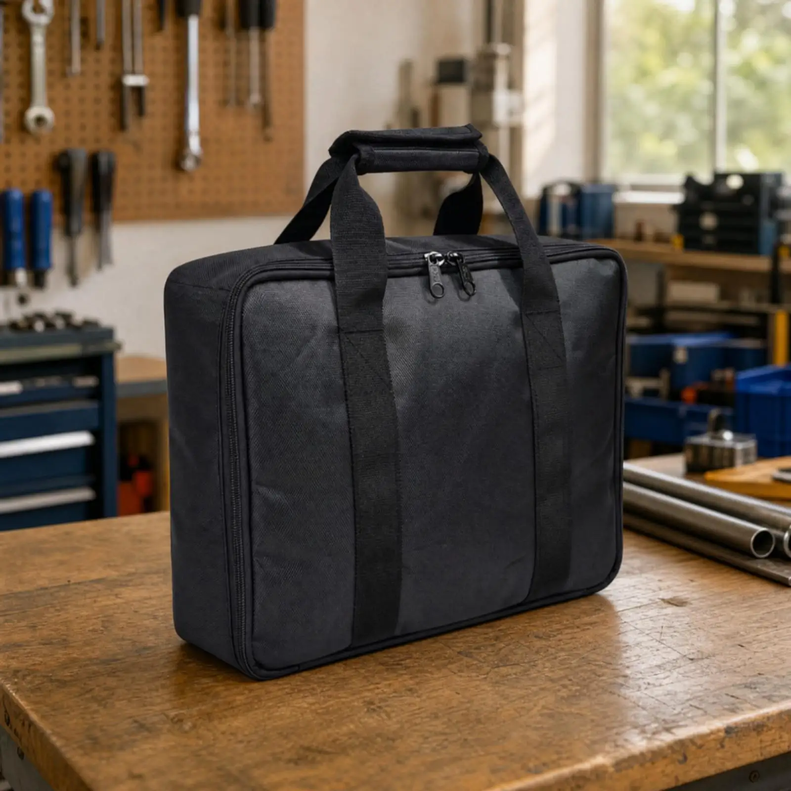 Field Measuring Equipment Bag for Drilling Inclinometer Black Oxford Cloth Padded Handle Storage Pouch for Mobile Techs