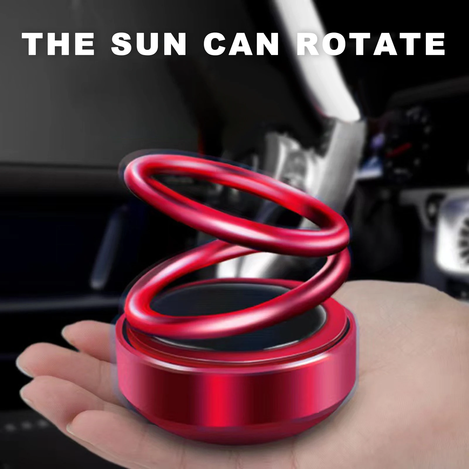 Car Air Fresheners Solar Energy Double Ring Rotating Air Freshener Car Perfume Fragrance Diffuser Aromatherapy Ornaments Car