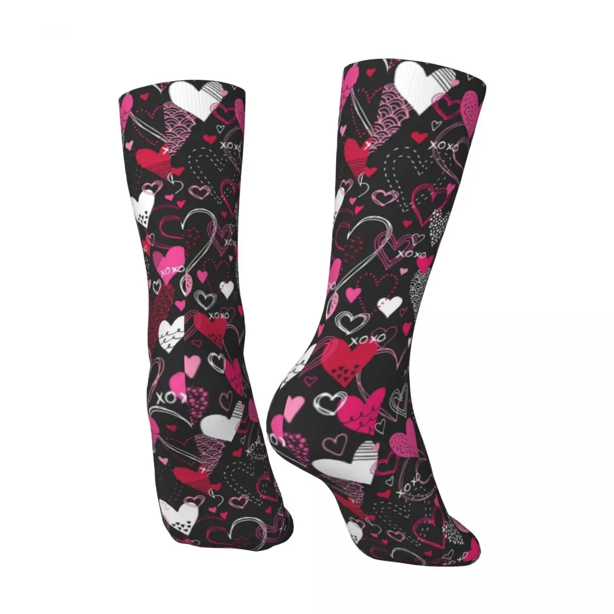 Coeurs et beisses bas unisexe abstrait géométrique dessin animé chaussettes doux loisirs chaussettes hiver Skateboard anti-dérapant chaussettes