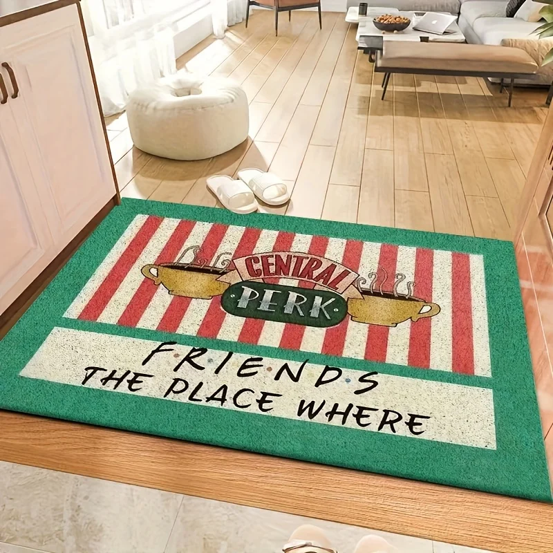 Classic Friends TV Show Funny Quotes Printed Front Door Mat Anti-Slip Waterproof Doormat Floor Bath Rug Kitchen Entrance Carpet