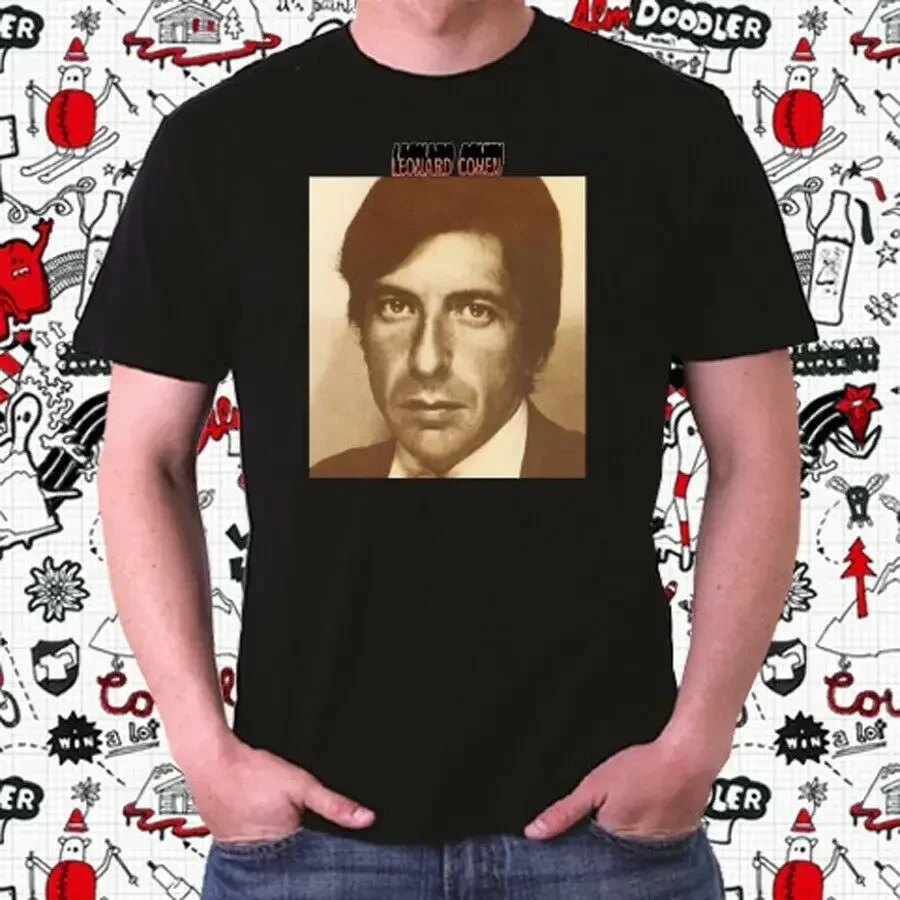 Leonard Cohen Canadian Singer Logo Men'S Black T-Shirt Size S To 3Xl 2019 Unisex Tee